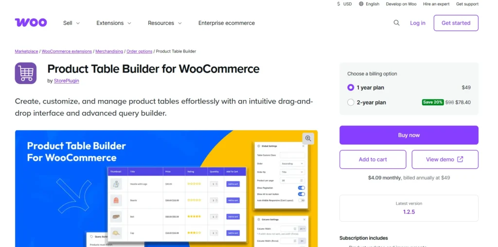 WooCommerce Product Table Ultimate