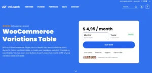 WooCommerce Variations Table
