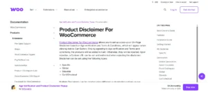 Woocommerce Product Disclaimer