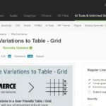 Woocommerce Variations Table – Grid