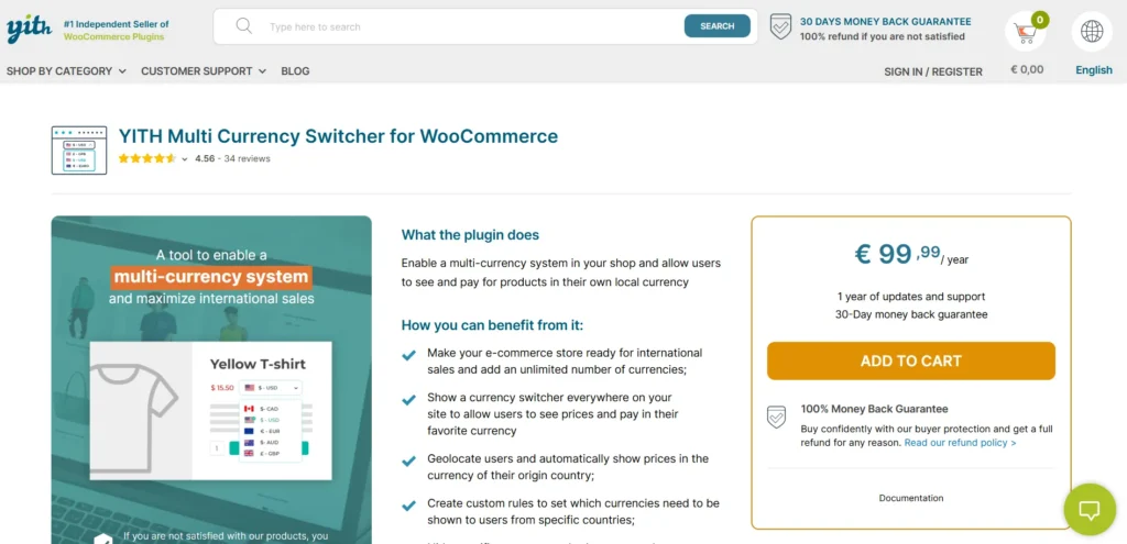 YITH Multi Currency Switcher for WooCommerce