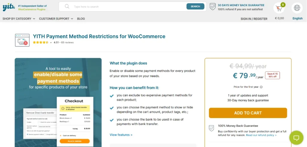 YITH Payment Method Restrictions for WooCommerce Premium