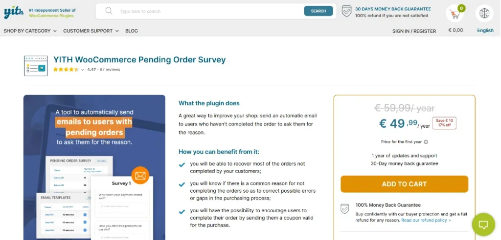 YITH WooCommerce Pending Order Survey Premium