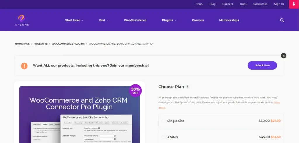 Zoho CRM Connector Pro for WooCommerce