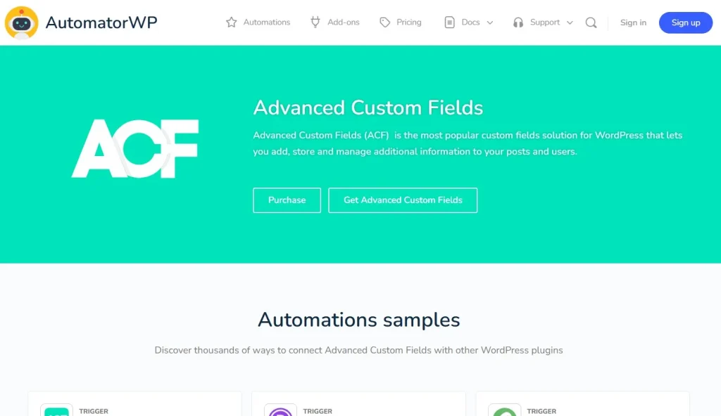 AutomatorWP – Advanced Custom Fields