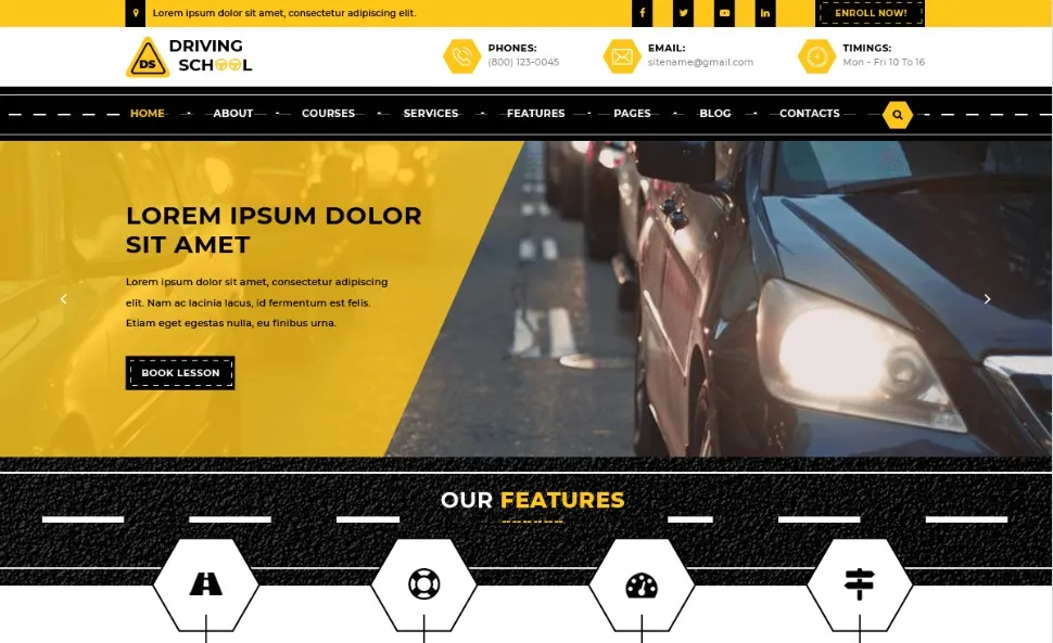 Driving School – WordPress Theme