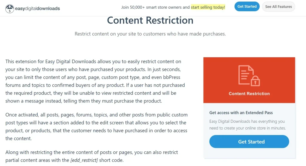 Easy Digital Downloads – Content Restriction