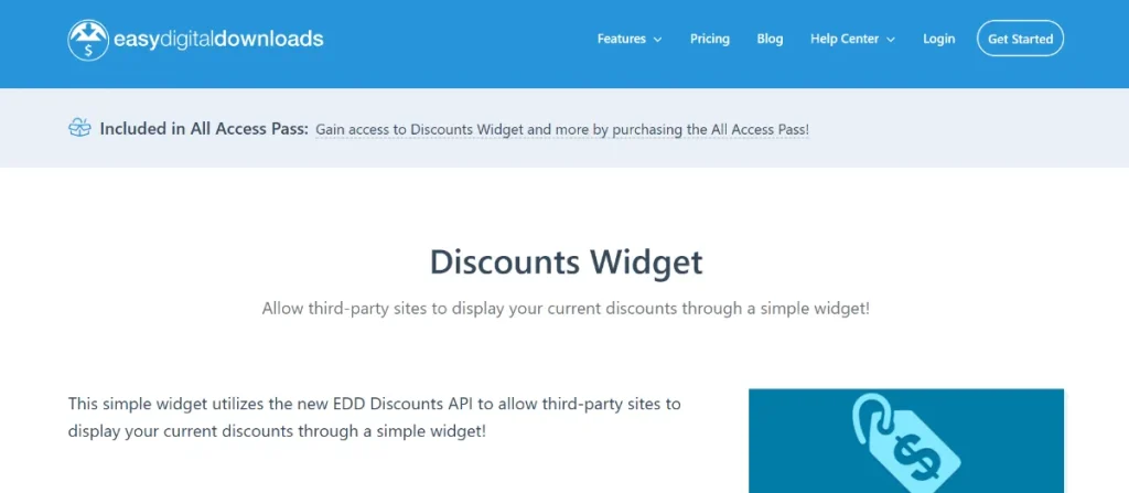 Easy Digital Downloads – Discount Widget