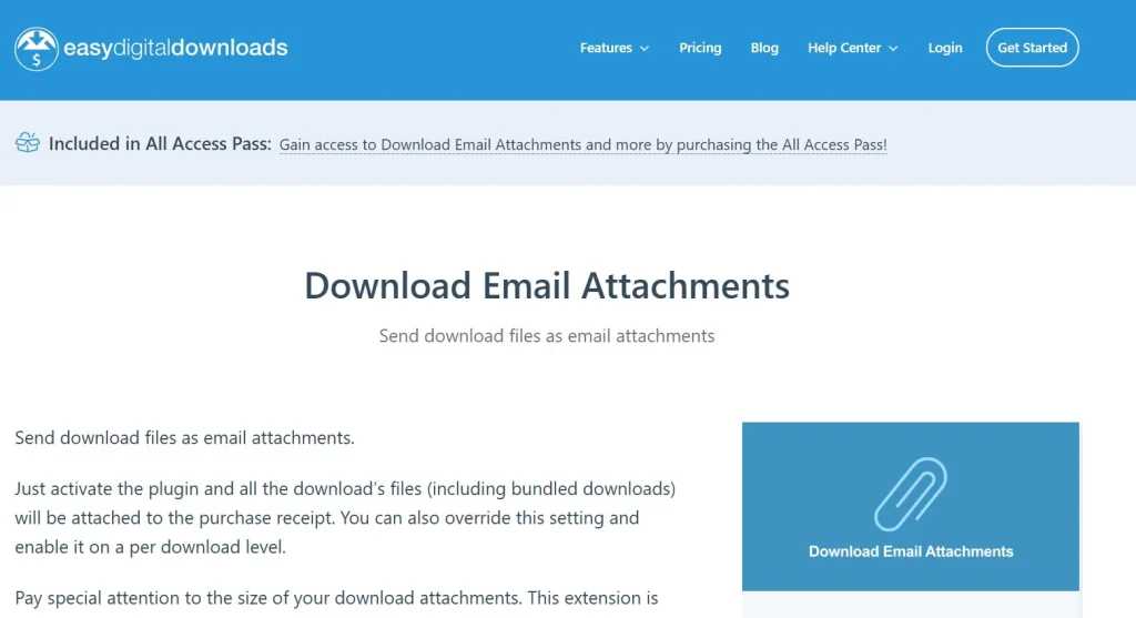 Easy Digital Downloads – Download Email Attachments