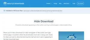 Easy Digital Downloads – Hide Download