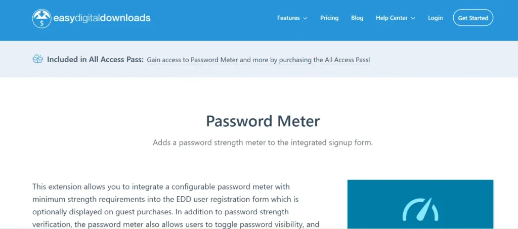 Easy Digital Downloads – Password Meter