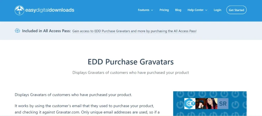 Easy Digital Downloads – Purchase Gravatars