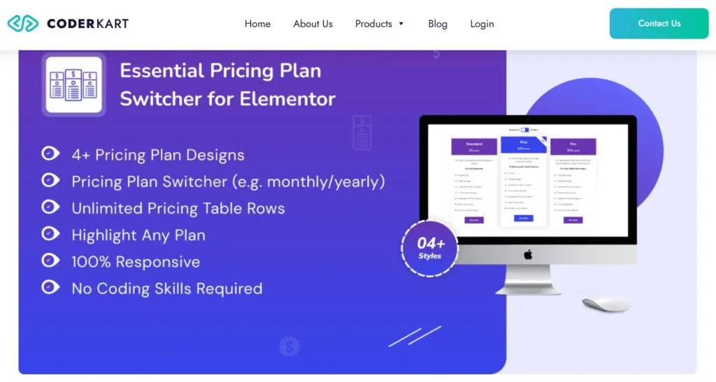 Essential Pricing Plan Switcher for Elementor