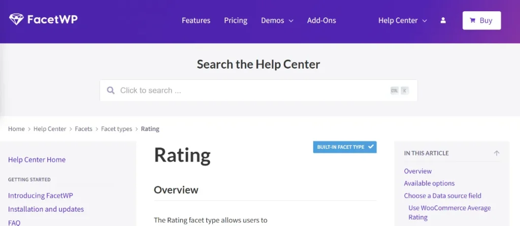 FacetWP – Star Rating