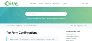Give – Per Form Confirmation Message