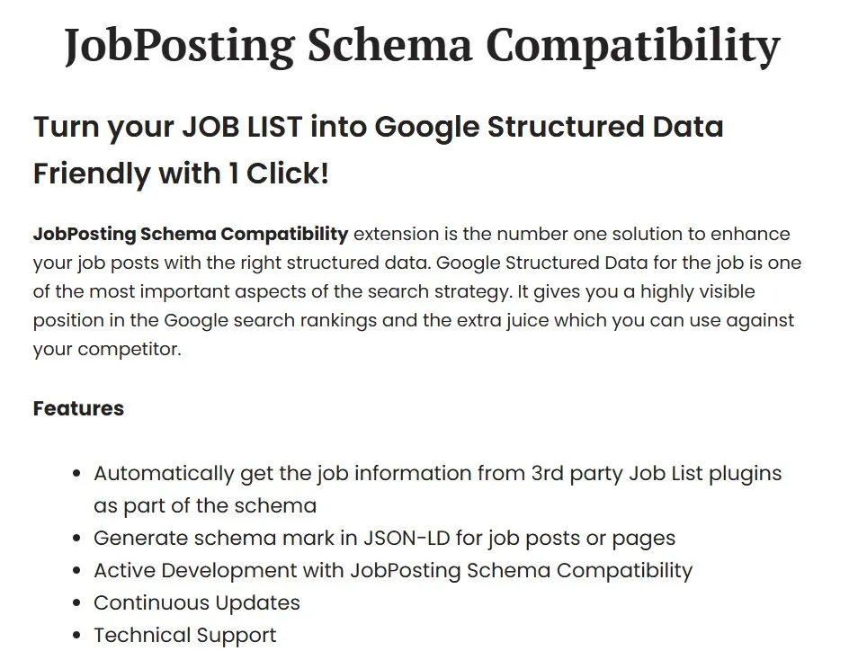 JobPosting Schema Compatibility