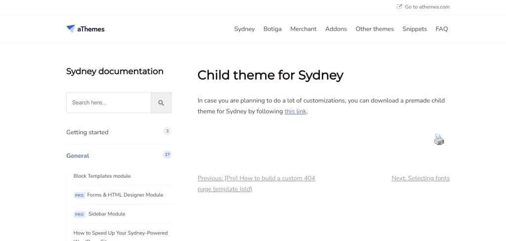 Sydney Child Theme