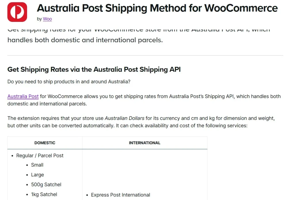 WooCommerce Australia Post Shipping