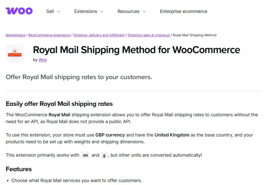WooCommerce Royal Mail