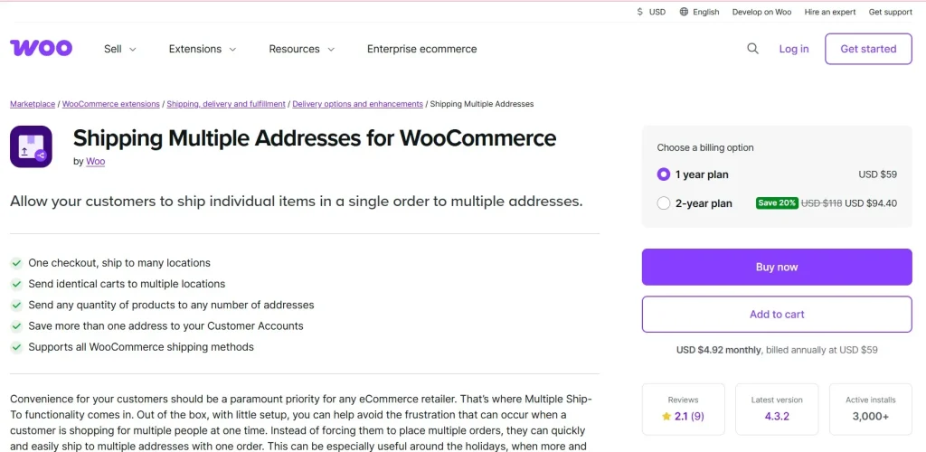 WooCommerce Ship to Multiple Addresses