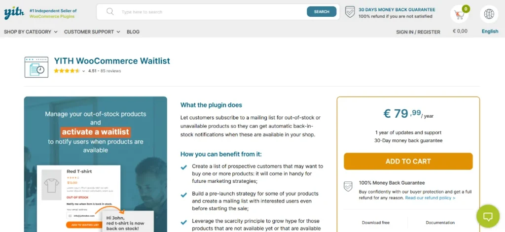 YITH WooCommerce Waitlist Premium
