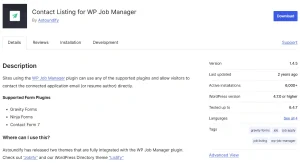 Contact Listing for WP Job Manager