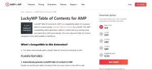 LuckyWP Table of Contents for AMP