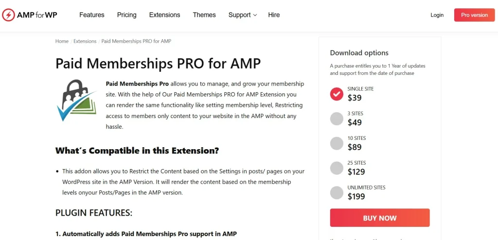 Paid Memberships Pro For AMP