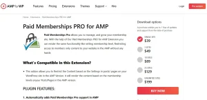 Paid Memberships Pro For AMP