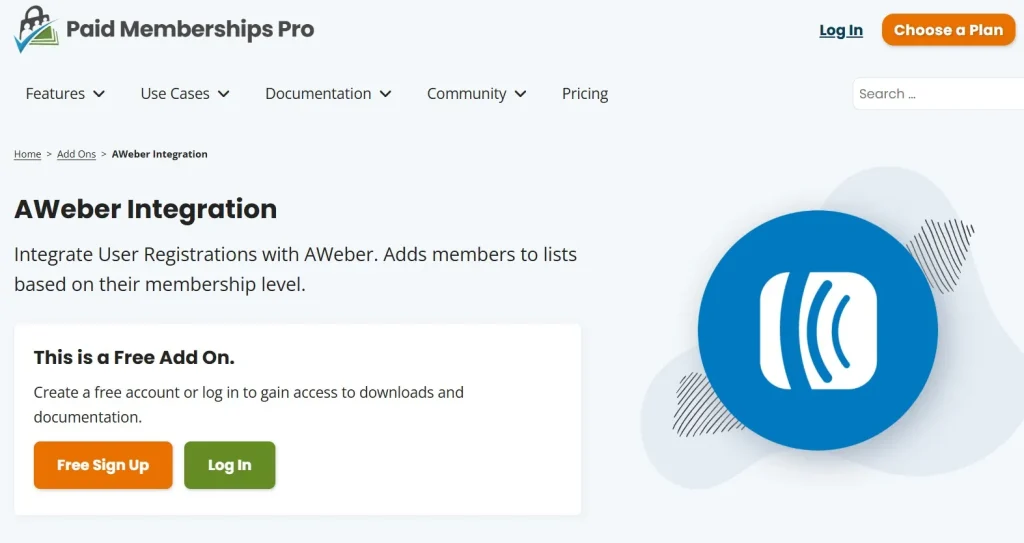 Paid Memberships Pro – AWeber Add On