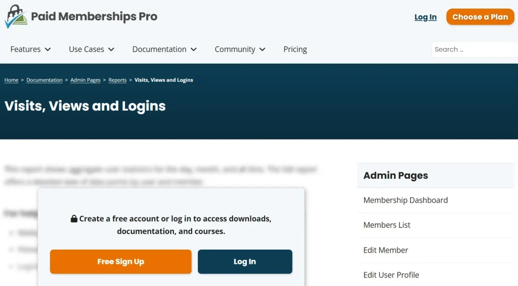 Paid Memberships Pro – Better Logins Report Add On