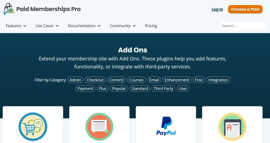 Paid Memberships Pro – Table Layout Plugin Pages