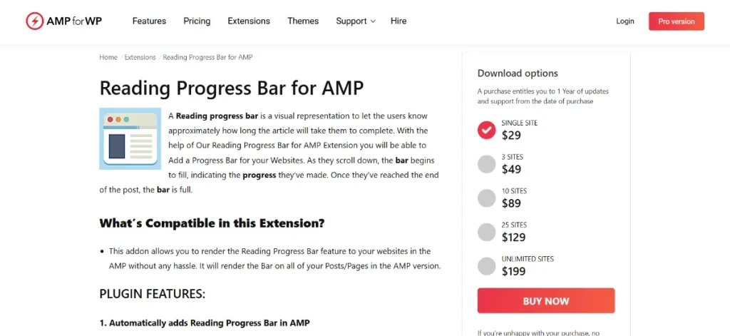 Reading Progress Bar for AMP