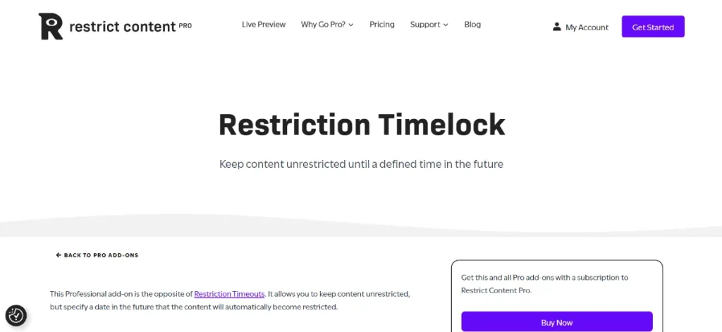 Restrict Content Pro – Timelock