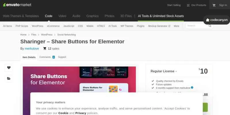 Sharinger for Elementor
