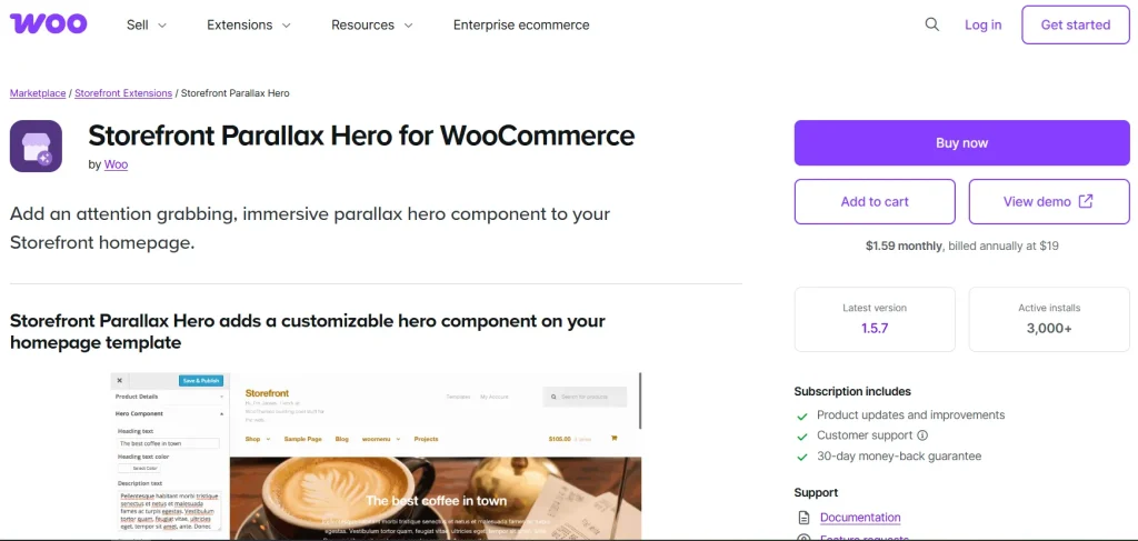 Storefront Parallax Hero