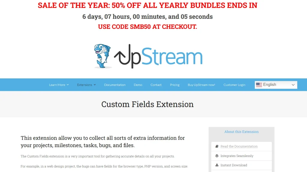 UpStream Custom Fields