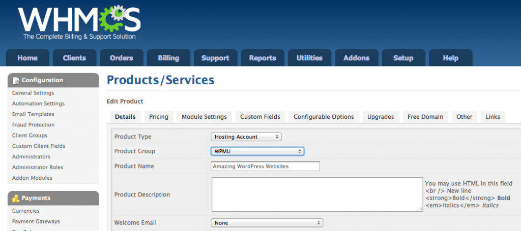 WHMCS Multisite Provisioning