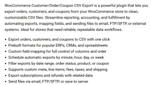 WooCommerce Customer Order CSV Export