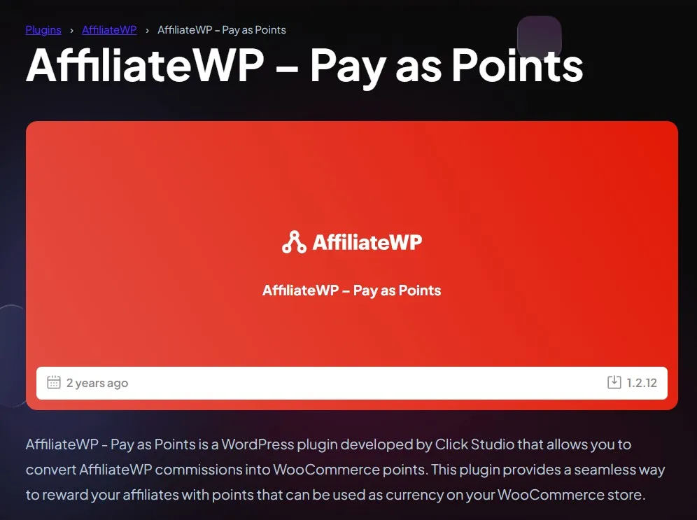 AffiliateWP – Pay as Points