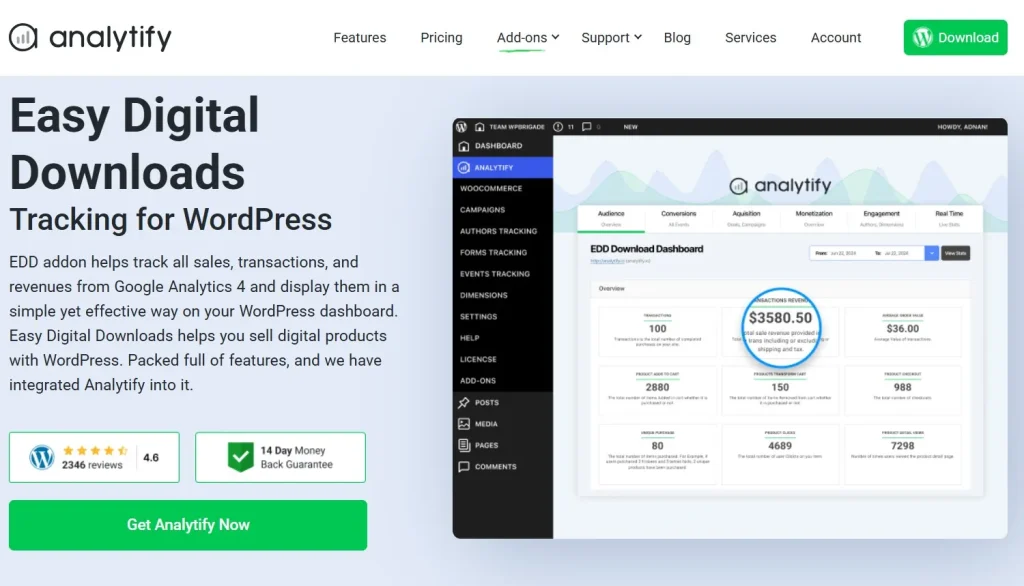 Analytify Easy Digital Downloads