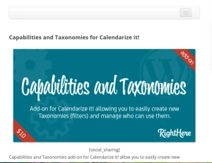 Capabilities and Taxonomies add-on for Calendarize it!