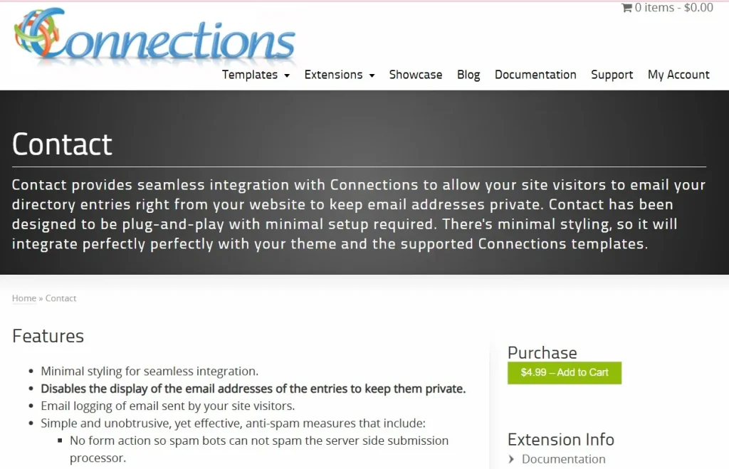 Connections Business Directory Extension – Contact