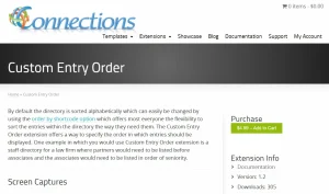 Connections Business Directory Extension – Custom Entry Order