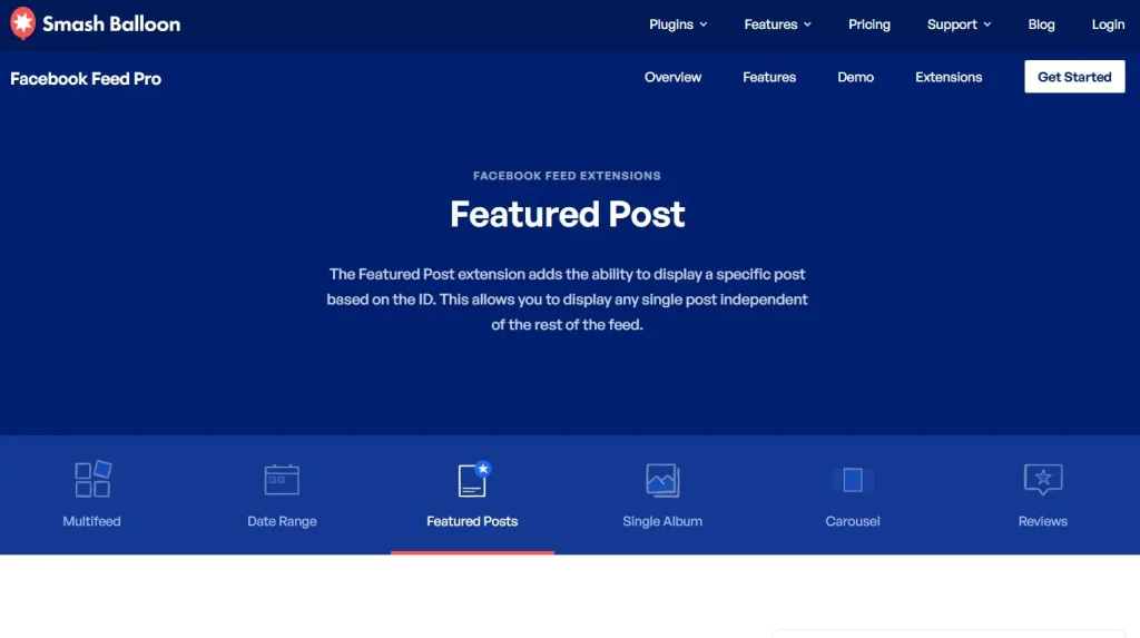 Custom Facebook Feed Pro – Featured Post