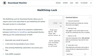 Download Monitor – MailChimp Lock