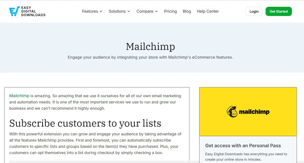 Easy Digital Downloads – Mailchimp