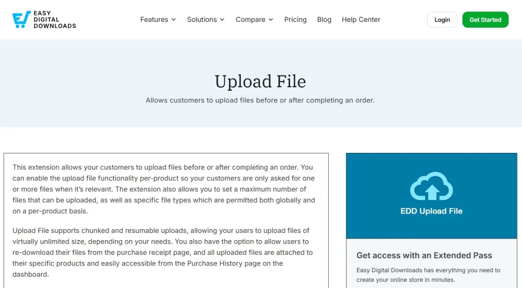Easy Digital Downloads – Upload File