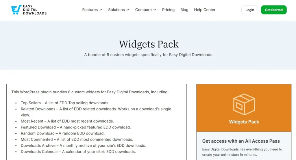 Easy Digital Downloads – Widgets Pack