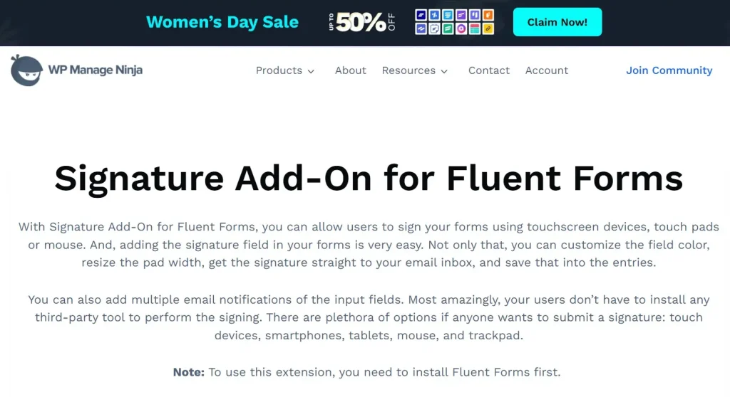 Fluent Forms Signature Addon
